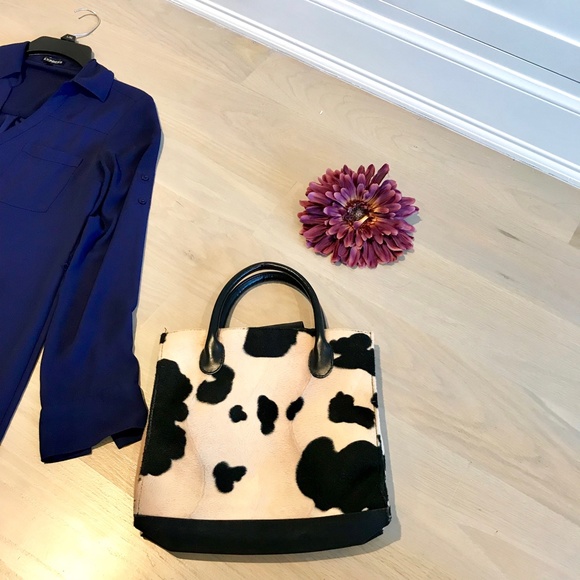 Animal print/ Cow print handbag vintage Cute and fun! - Picture 4 of 13